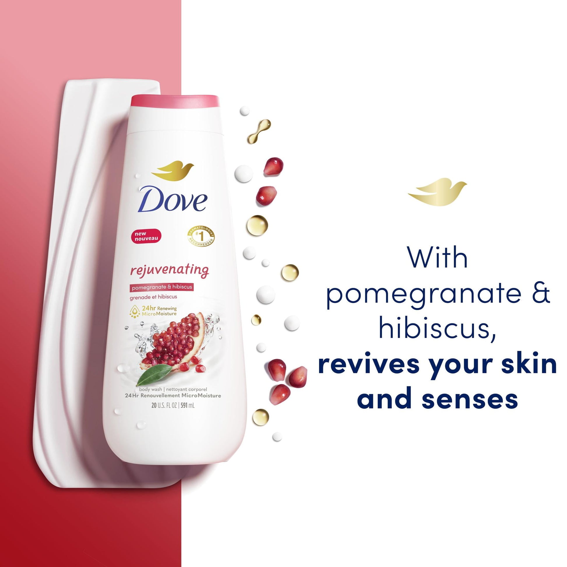 Rejuvenating Gentle Women'S Body Wash All Skin Type, Pomegranate & Hibiscus, 20 Fl Oz Twin Pack