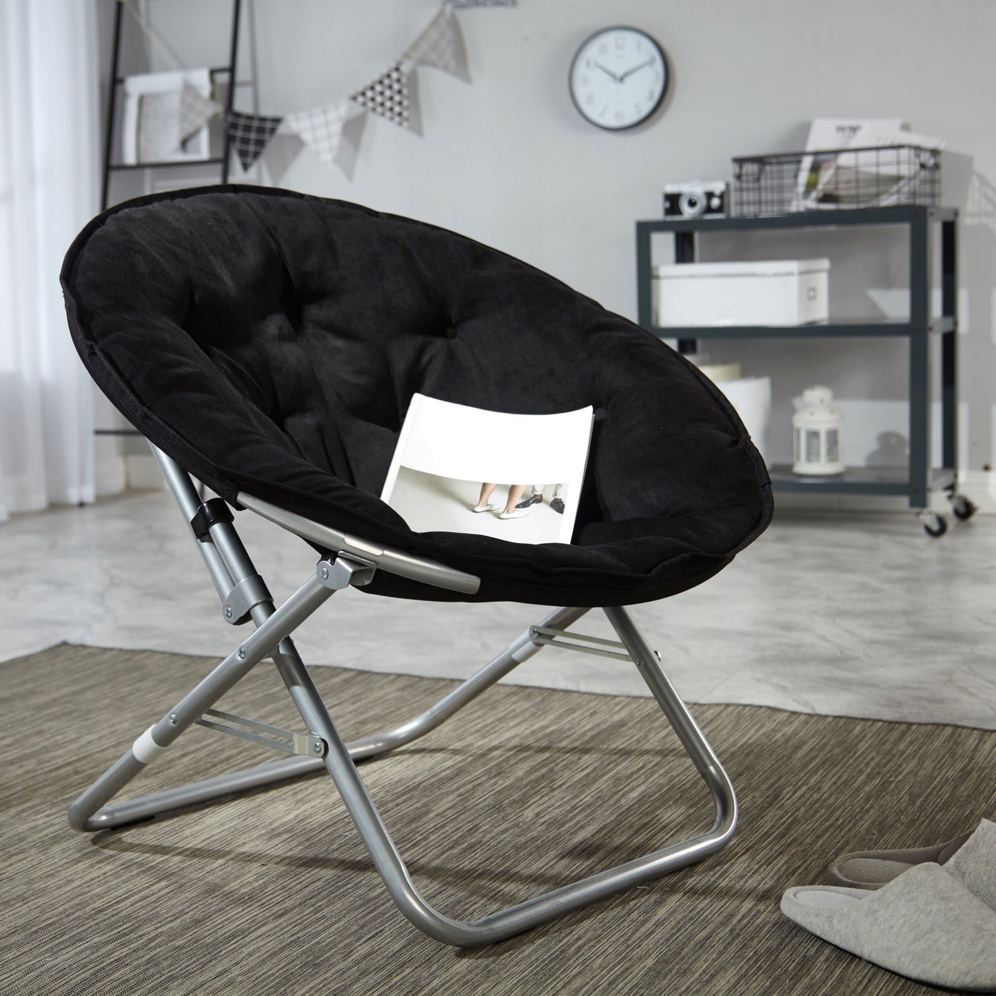 Faux Fur Saucer Chair, Blue