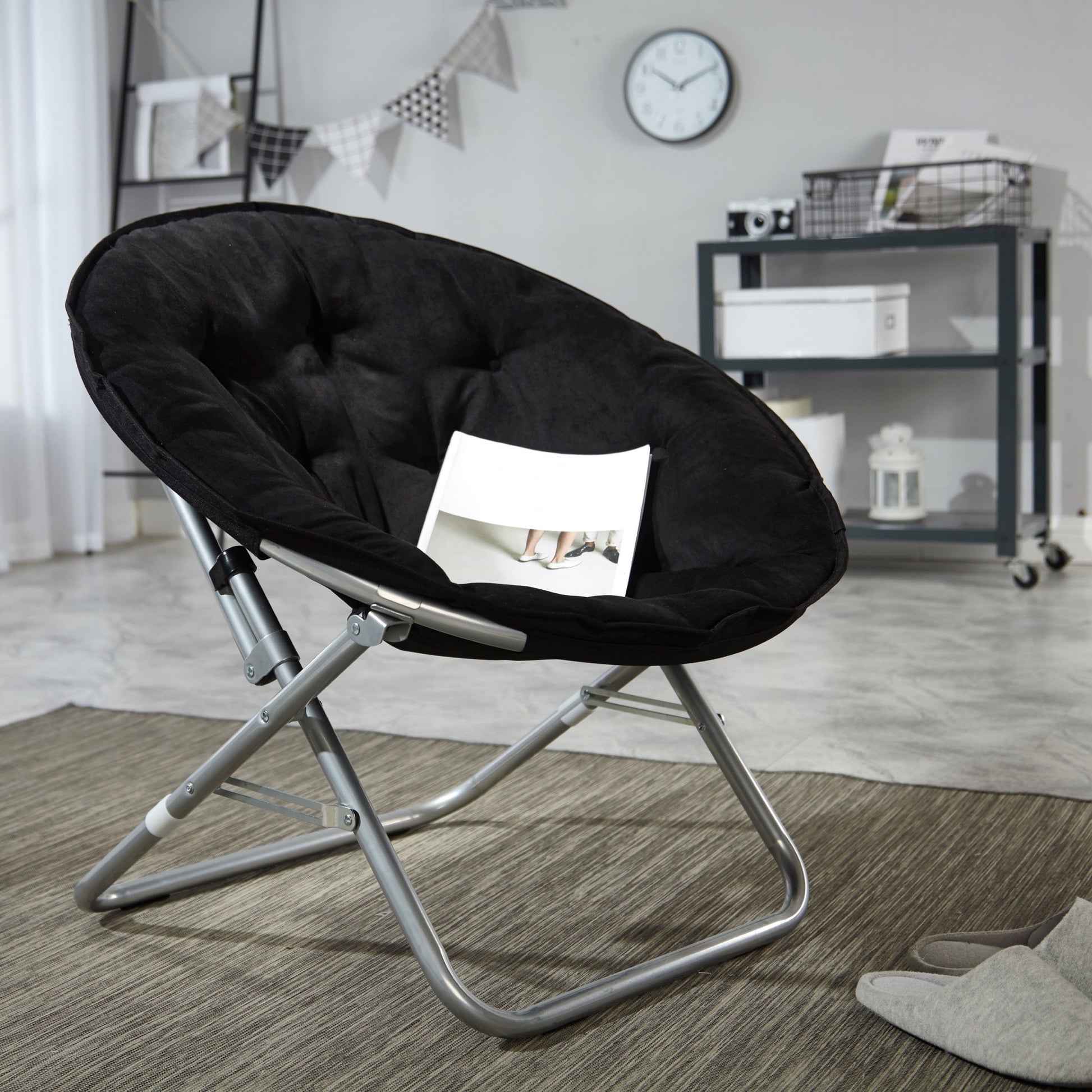 Faux Fur Saucer Chair, Blue