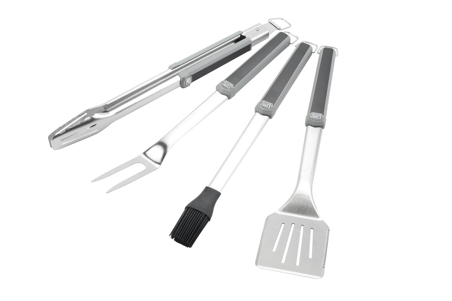 Stainless Steel Soft Grip BBQ Grill Tool Set, 10 Pieces