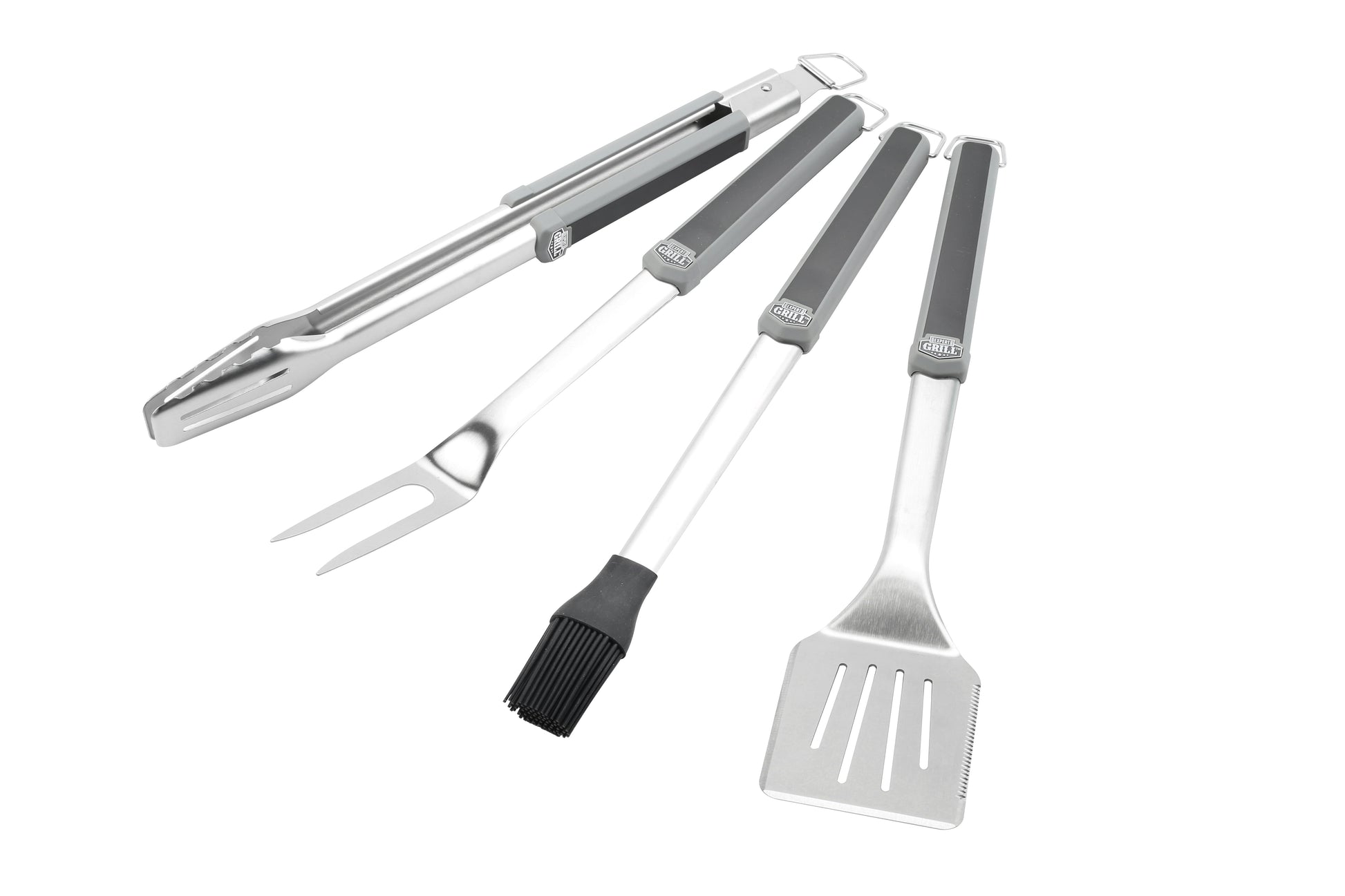 Stainless Steel Soft Grip BBQ Grill Tool Set, 10 Pieces