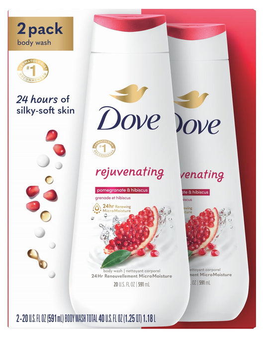 Rejuvenating Gentle Women'S Body Wash All Skin Type, Pomegranate & Hibiscus, 20 Fl Oz Twin Pack